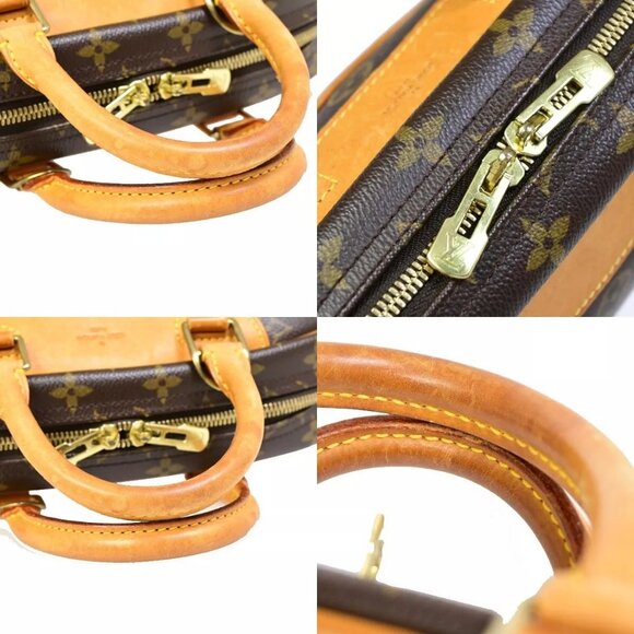 LOUIS VUITTON LV Logo Trouville Hand Bag Monogram Leather Brown - Picture 13 of 16